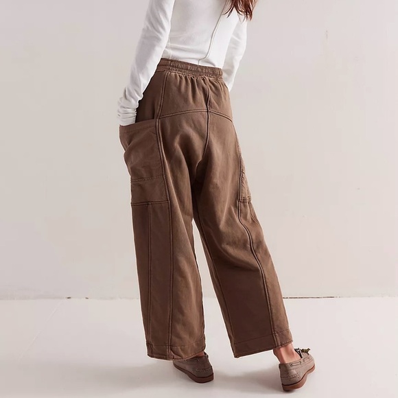 Free People We The Free Jet Set Knit Pull-On Pants in Brown Bear | XL | EUC - Picture 15 of 16
